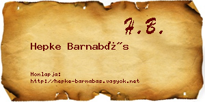 Hepke Barnabás névjegykártya
