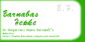 barnabas hepke business card